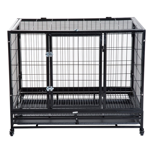 Pawhut Dog Cage with Wheels & Reviews Wayfair.co.uk
